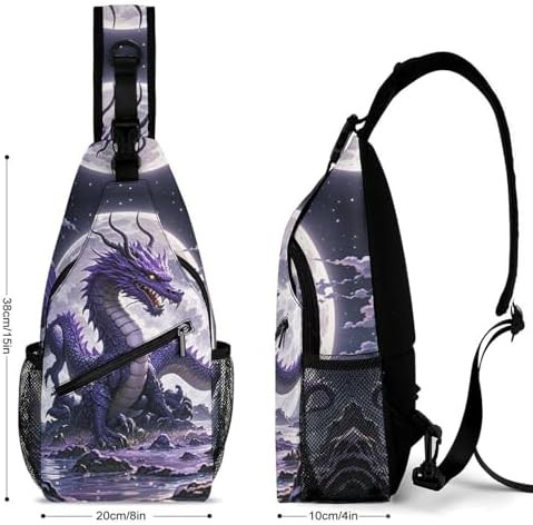 Purple dragon and moon sling backpack — photo 3