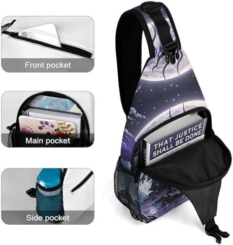 Purple dragon and moon sling backpack — photo 5