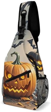 Ghost pumpkin lantern crossbody sling bag