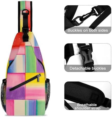 Rainbow geometric square sling bag — photo 3