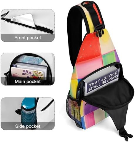 Rainbow geometric square sling bag — photo 4