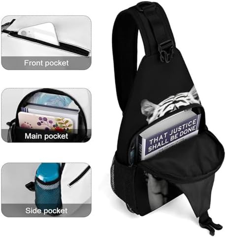 Black white tiger sling backpack — photo 4