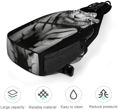 Black white tiger sling backpack — photo 5