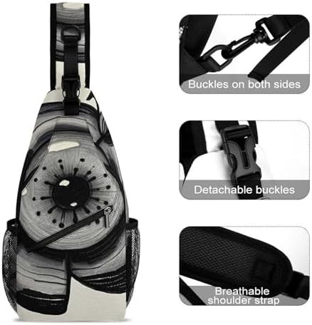 Black sketch traveling sling backpack — photo 3