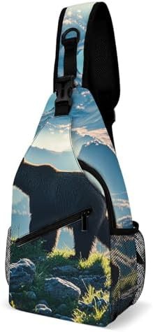 Bear Silhouette Chest Sling Bag