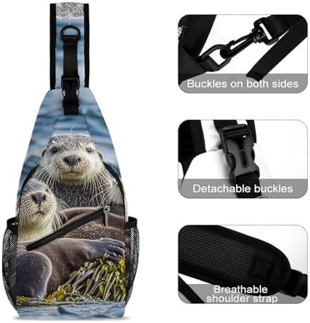 Sea otter family chest sling bag — photo 3