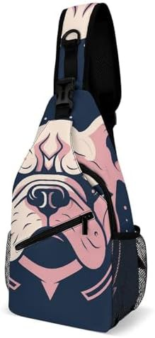 Dog head graphic sling pack