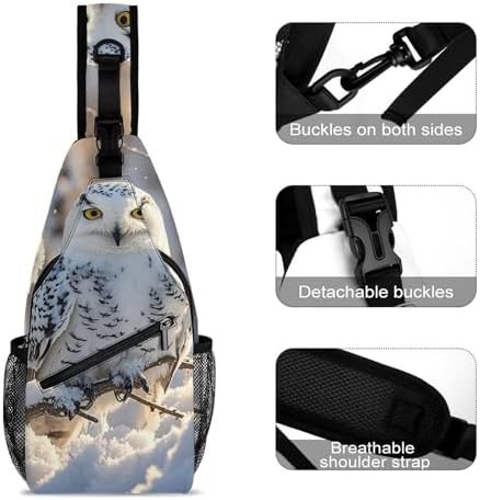 Winter white owl chest sling pack — photo 4