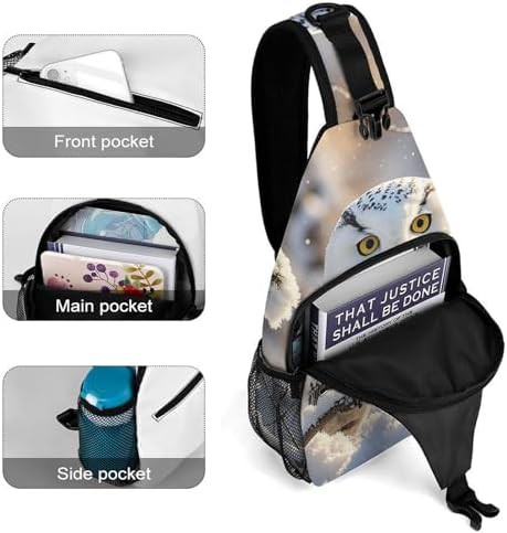 Winter white owl chest sling pack — photo 5