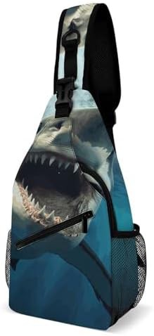 Shark mouth crossbody daypack