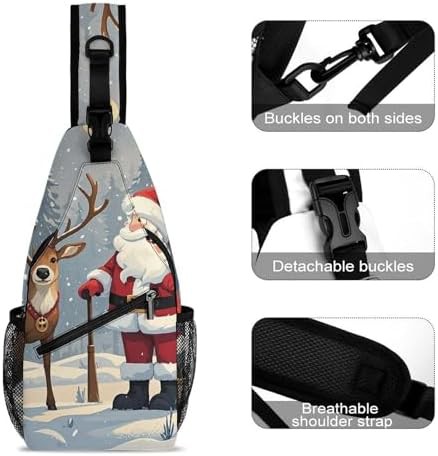 Santa Claus and Deer Sling Bag — photo 3