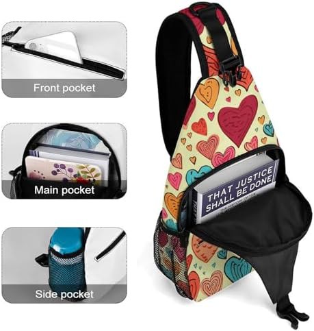 Colorful heart pattern sling pack — photo 4