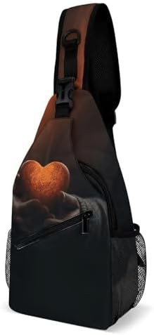 Hands holding heart shape sling bag