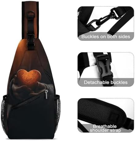 Hands holding heart shape sling bag — photo 3