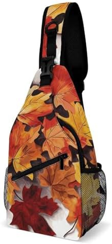 Autumn leaves traveling sling pack