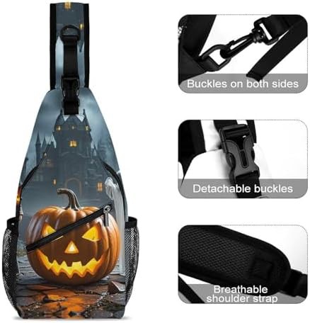 Ghost jack-o-lantern sling backpack — photo 3