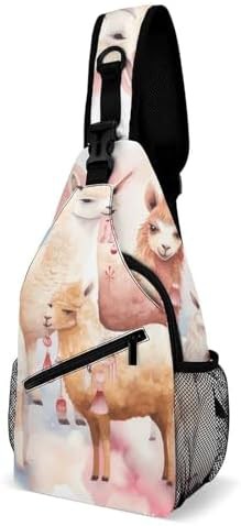 Alpaca graphic chest sling bag
