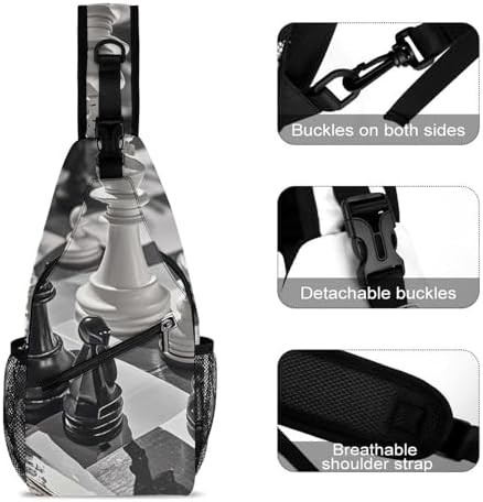 Black and White Chess Sling Backpack — photo 3