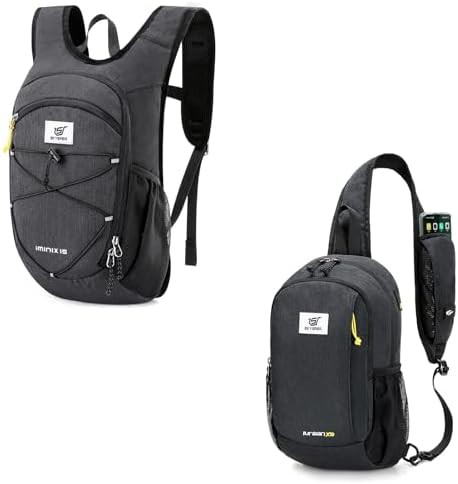 Foldable 15l daypack with 9l rfid sling bag