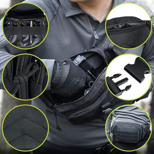 Black 800D oxford tactical fanny pack — photo 3