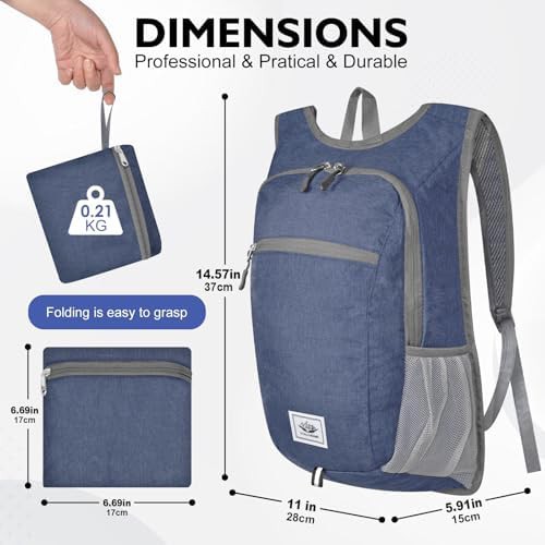 Foldable dark blue hiking pack — photo 3
