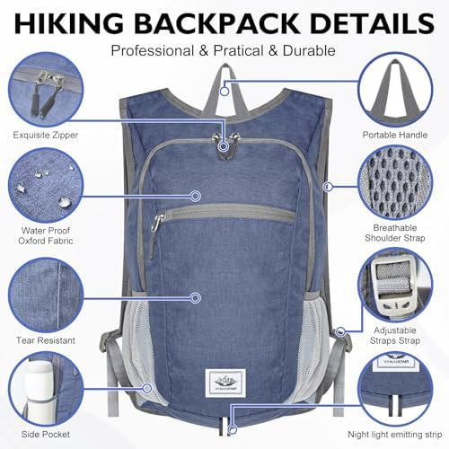 Foldable dark blue hiking pack — photo 4