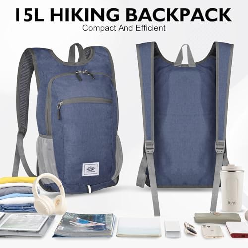 Foldable dark blue hiking pack — photo 5