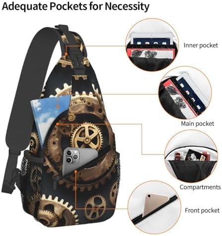 Steampunk gears print casual crossbody bag — photo 4
