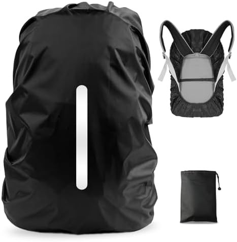 Single black 30L-40L waterproof backpack cover