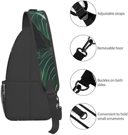 Green long leaves crossbody sling backpack — photo 4