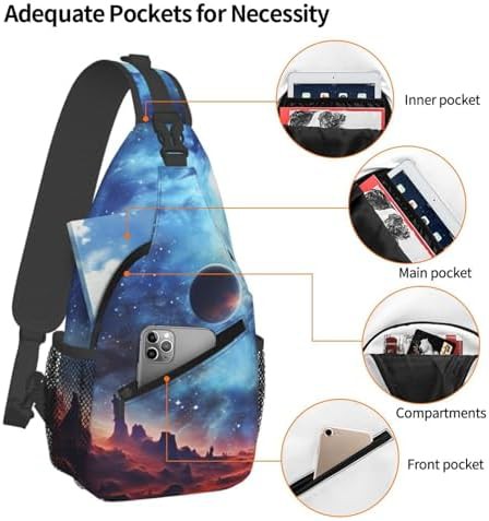 Galaxy space crossbody sling backpack — photo 3