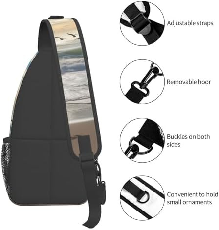 Blue waves on the beach sling backpack — photo 4