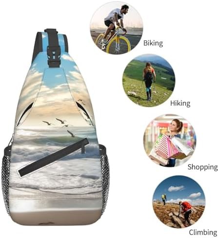 Blue waves on the beach sling backpack — photo 5
