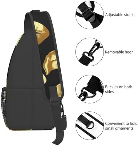 Gold lips crossbody sling backpack for travel — photo 4