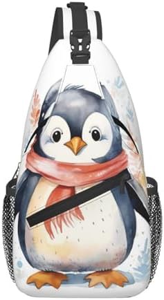 Cute cartoon penguin crossbody sling backpack