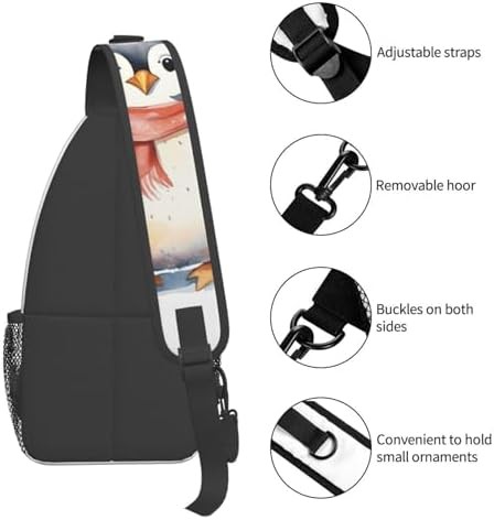 Cute cartoon penguin crossbody sling backpack — photo 4