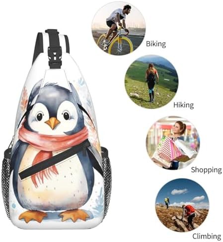Cute cartoon penguin crossbody sling backpack — photo 5