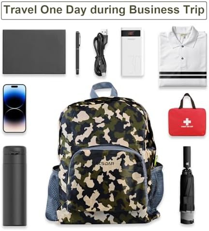 Green camo foldable hiking backpack 20l — photo 5