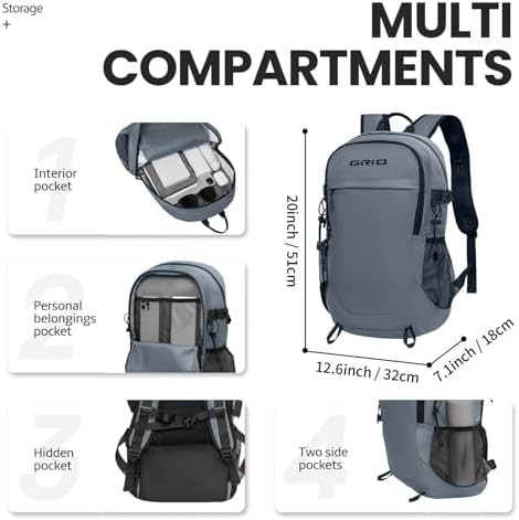 Grey ultralight travel backpack 40 liters — photo 3