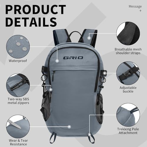 Grey ultralight travel backpack 40 liters — photo 4