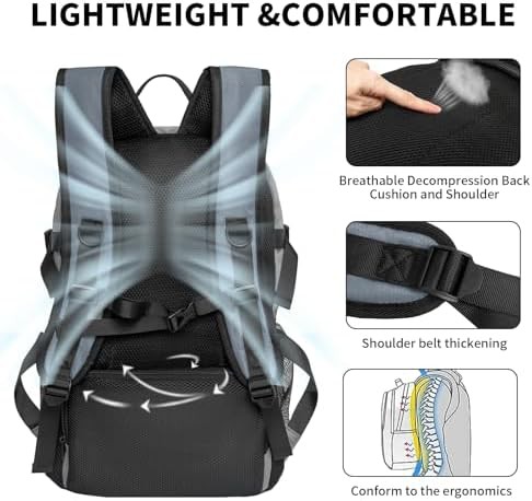 Grey ultralight travel backpack 40 liters — photo 5