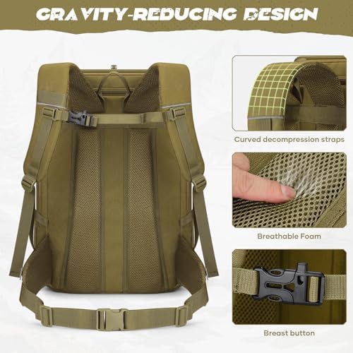 Khaki tactical military backpack 40L — photo 5