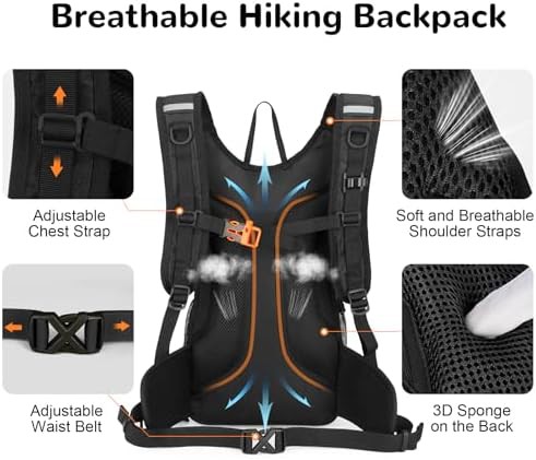 Black 15l waterproof cycling backpack — photo 4