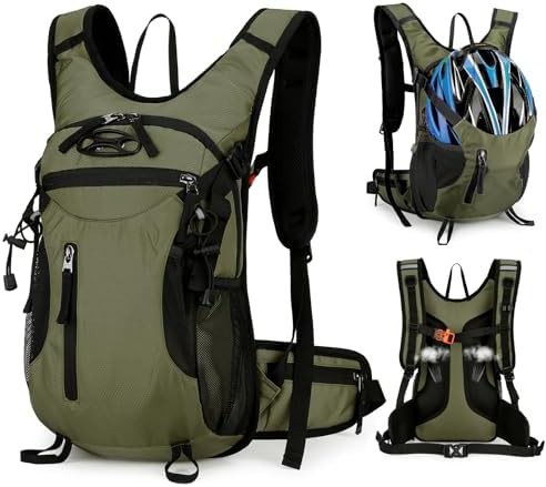Green 15l waterproof cycling backpack