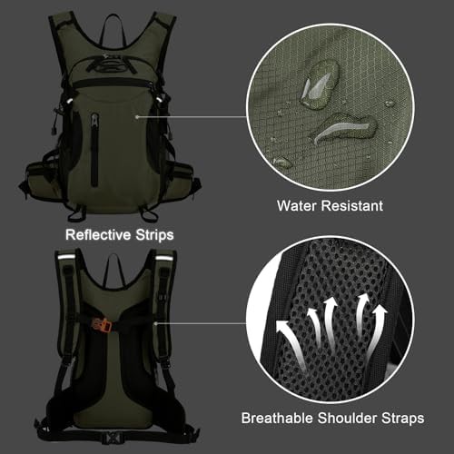 Green 15l waterproof cycling backpack — photo 3