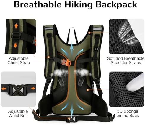 Green 15l waterproof cycling backpack — photo 4