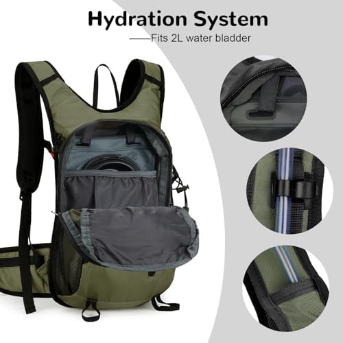Green 15l waterproof cycling backpack — photo 5