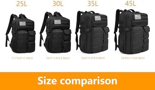 Waterproof tactical hiking pack 25L black — photo 5