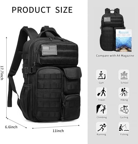 Army green waterproof tactical backpack 25L — photo 5