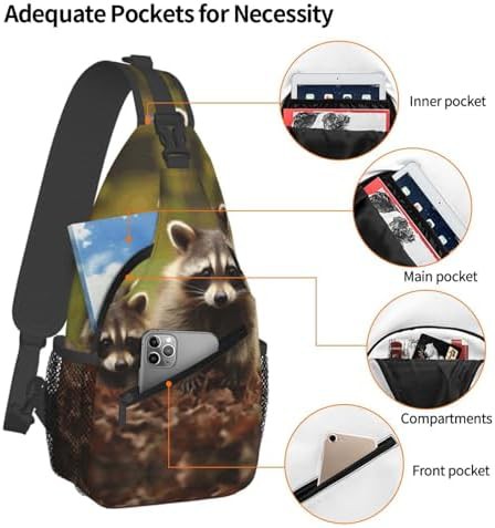 Raccoon graphic crossbody sling daypack — photo 3